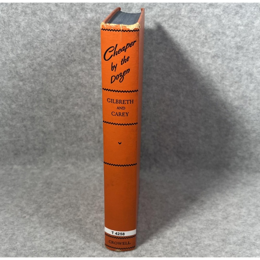 Vintage Cheaper by the Dozen Gilbreth Carey‎ 1949 Hardcover Humor Family Motion